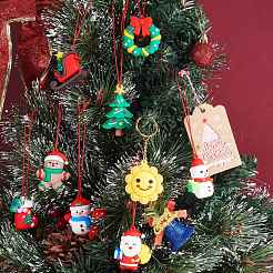 16 個 16 スタイル クリスマス pvc プラスチック ビッグ ペンダント  ヘラジカと雪だるま、ギフトとキャンディー杖  ミックスカラー  40~64.5x33~52.5x11.5~24mm  穴：2.5~3mm  1個/スタイル&nbsp;sgKY-SZ0001-41