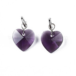 Faceted Transparent Glass Charms&nbsp;GLAA-T024-04A