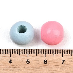 天然木ビーズ80色4個  染め  ラウンド  ミックスカラー  14x13mm  穴：3.5~4.5mm  20個/カラー&nbsp;WOOD-YW0001-35