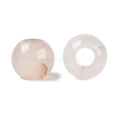 天然ホワイトアゲートビーズ  滑らかなロンデル  大穴ビーズ  20~20.5x17~18mm  穴：7.5~8.5mm&nbsp;G-Q608-05S