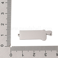304ステンレススチールピンクエナメルコネクタチャーム  ステンレス鋼色  ミツバチ  30x9.5x1mm  穴：1.2mm&nbsp;STAS-P377-16P-B