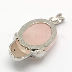 Personalized Retro Halloween Skull Jewelry Bezel Natural & Synthetic Mixed Gemstone Pendants&nbsp;G-M038-01
