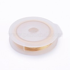 ジュエリー製作用丸銅線  ライトゴールド  30ゲージ  0.25mm  約150m /ロール&nbsp;CWIR-WH0001-0.25mm-07