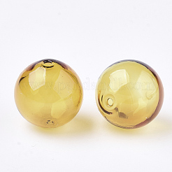手作り吹きガラスビーズ  ラウンド  ゴールド  16x16mm  穴：1~1.6mm&nbsp;BLOW-T001-32B-02