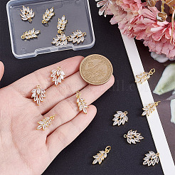 16Pcs 2 Styles Brass Micro Pave Cubic Zirconia Pendants&nbsp;KK-HY0004-25