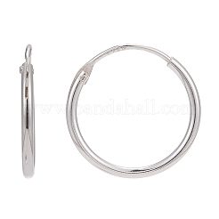 925純銀フープピアスパーツ  リング  銀  14x1.2mm  ピン：0.7mm&nbsp;STER-E062-05B-S