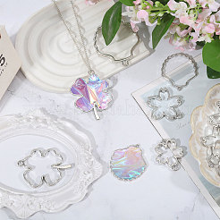 24Pcs 6 Styles Alloy Hollow Geometric Open Back Bezel Pendants&nbsp;FIND-CA0010-76A