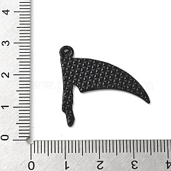 ハロウィンアロイエナメルペンダント  ブラック  25x26x1.2mm  穴：2mm&nbsp;FIND-G099-01EB-03