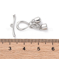 真鍮製マンテル  カドミウムフリー＆ニッケルフリー＆鉛フリー  無限大  プラチナ  バー：17x2x4mm  穴：1mm  無限：32.5x4.5x7.5mm  穴：1.5~2.5mm&nbsp;KK-Z084-13P