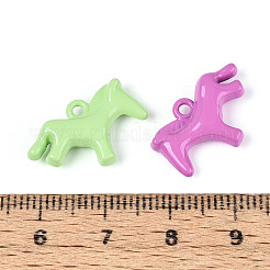 スプレープリント合金ペンダント  馬のチャーム  ミックスカラー  14.5x19.5x5mm  穴：1.6mm&nbsp;PALLOY-N181-28