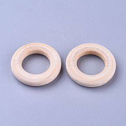未完成の木製フレームコネクター  マクラメ木製リング  環状の  カーキ  30x6mm  穴：17mm&nbsp;LS-WOOD-F002-01-30mm