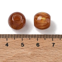 不透明樹脂ヨーロッパビーズ  大穴ビーズ  ドラム  チョコレート  12x11mm  穴：5mm&nbsp;RESI-F073-13