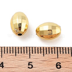CCBプラスチックビーズ  多面カット  オーバル  ゴールドカラー  9x6mm  穴：1.5mm.&nbsp;CCB-K013-01G