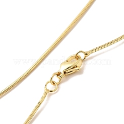 1mm Rack Plating Brass Square Snake Chain Necklaces for Women Men&nbsp;MAK-L044-18G