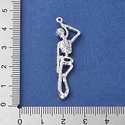 ハロウィン用チベット風合金のペンダント  スケルトン  42x12x4mm  穴：1.2mm&nbsp;PALLOY-O002-09A-AS