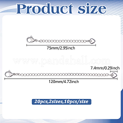 20Pcs 2 Styles 304 Stainless Steel End with Chains&nbsp;FIND-ME00002