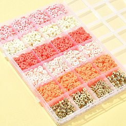 DIY ヘイシ ポリマー クレイ ビーズ ジュエリー作り ファインディング キット  ミックスカラー  6x1~5mm  穴：1.5~2.2mm&nbsp;DIY-FS0005-94C