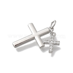 Brass Micro Pave Cubic Zirconia Pendants&nbsp;KK-D431-070P