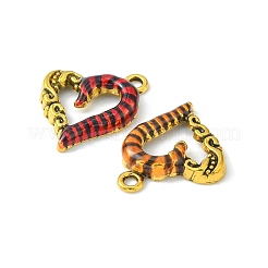 合金エナメルチャーム  カドミウムフリー＆鉛フリー  ハート  アンティーク金色の金属色  ミックスカラー  19x17x4mm  穴：2mm&nbsp;ENAM-GLF0578Y-M