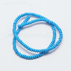 Dyed Synthetical Turquoise Rondelle Bead Strand&nbsp;G-P083-6mm-84I