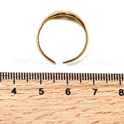 女性用304ステンレススチールリップカフリング  イオンプレーティング（ip）  18KGP本金メッキ  12mm  調整可能&nbsp;RJEW-Z110-01G