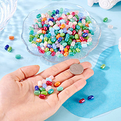 15色不透明ガラスビーズ450個。  オーバル  ミックスカラー  9~10x6~8mm  穴：1.5mm  30個/カラー&nbsp;GLAA-TA0003-25