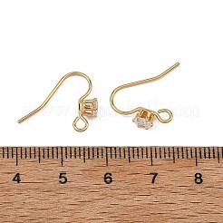 シェグレース 真鍮 パヴェ キュービックジルコニア イヤリング金具  耳ワイヤー  18KGP本金メッキ  15x4.5mm  穴：2mm  ピン：0.8mm&nbsp;XGRQ4S645-743G