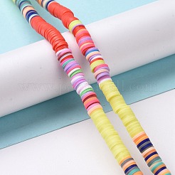 手作り樹脂粘土ビーズ連売り  フラットラウンド  ヒシビーズ  淡黄色  6x0.2~2mm  穴：2mm  約305~310個/連  15.35~ 15.55インチ（39~39.5cm）&nbsp;CLAY-C003-04C