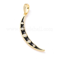 Brass Micro Pave Cubic Zirconia Pendants&nbsp;KK-M218-04G-RS