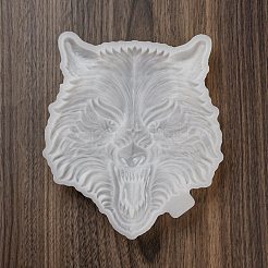 オオカミの頭の DIY シリコン金型  レジン型  UVレジン用  エポキシ樹脂加飾製作  ホワイト  160x140x21mm  内径：145x130mm&nbsp;LS-AJEW-D052-03