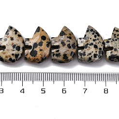 天然石ダルメシアンジャスパービーズ連売り  ズニベア  12~13x18.5~19.5x6~6.5mm  穴：1mm  約28~33個/連  12.99~16.54インチ（33~42cm）&nbsp;G-F783-G06-01