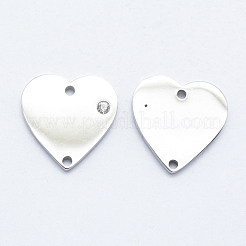 316 Surgical Stainless Steel Micro Pave Cubic Zirconia Links connectors&nbsp;STAS-K178-15P