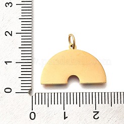 プライド 304 ステンレススチール エナメルペンダント  虹色  丸カン付き  レインボー  13.5x21x1.5mm  穴：3.5mm&nbsp;STAS-B079-01G-06