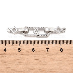 Brass Micro Pave Clear Cubic Zirconia Fold Over Clasps&nbsp;KK-U059-66P