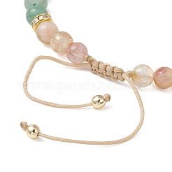 3Pcs Natural Mixed Gemstone & Shell Pearl Round Beaded Braided Bead Bracelets&nbsp;BJEW-JB13392
