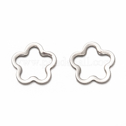 変色しない201ステンレススチール製リンクリング  花  ステンレス鋼色  14.5x14.5x1mm  内径：11.5x10mm&nbsp;STAS-I172-34P