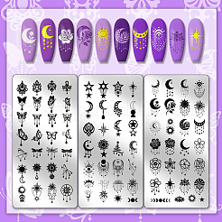Stainless Steel DIY Nail Art Templates&nbsp;MRMJ-WH0092-097