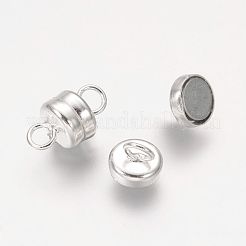 Column Brass Magnetic Clasps with Loops&nbsp;KK-M064-S-NR