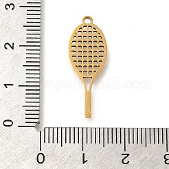ステンレスペンダント201個  レーザー切断  ラケットチャーム  ゴールドカラー  25.5x9.5x1mm  穴：1.4mm&nbsp;STAS-R132-05G
