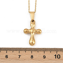 304 Stainless Steel Religion Cross Pendant Necklaces for Women&nbsp;NJEW-G176-02G