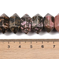 天然ロードナイトの両端が尖ったビーズの連売り  チャンク弾  多面カット  20x11x10mm  穴：1mm  約20個/連  7.99''（20.3センチメートル）&nbsp;G-T142-95