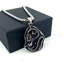Vintage Punk 304 Stainless Steel Dragon Pendant Necklaces for Men&nbsp;GS6470