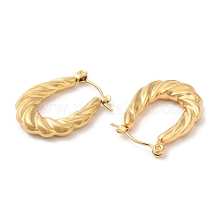 イオンプレーティング（IP）304ステンレススチールフープピアス（女性用）  ゴールドカラー  22.5x17x3.8mm&nbsp;STAS-D084-23G
