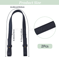 合金製バッグハンドル付き合成皮革  アンティークブロンズ  ブラック  530x18.5x4~21.5mm&nbsp;FIND-WH20007-216A