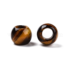 天然石タイガーアイビーズ  大穴ビーズ  ロンデル  10~10.5x7.5~9mm  穴：2mm&nbsp;G-T092-10mm-01