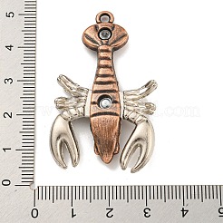 合金のチベット風チャーム  ロブスター  カドミウムフリー＆鉛フリー  赤銅鉱  47.5x28.5x6mm  穴：2.5mm&nbsp;FIND-C052-19R