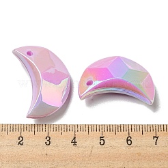 UVメッキアクリルパーツ  多面カット  ムーン  プラム  29x19x9mm  穴：2.5mm&nbsp;PACR-C006-01C