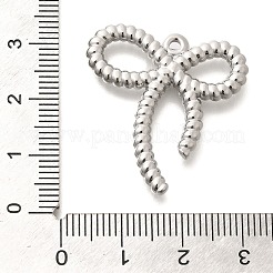 304ステンレスペンダント  ちょう結びチャーム  ステンレス鋼色  29x28x3mm  穴：1.6mm&nbsp;STAS-K263-50P