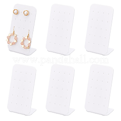 8穴アクリルイヤリングディスプレイスタンド20個  長方形  ホワイト  6x4.2x11cm  穴：1.5mm&nbsp;ODIS-PH0001-53