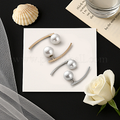 4 Pairs 2 Colors Iron Round Stud Earrings&nbsp;EJEW-HY0001-57
